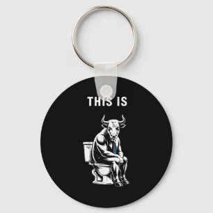 Dit is Bullsht Funny Bull Toilet Humoristische Koe Sleutelhanger
