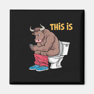 Dit Is Bullsht Grappige Stier Toilet Humoristische Magneet