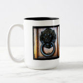 Dit is Campbell CA, historische Ansley House Knock Tweekleurige Koffiemok (Links)