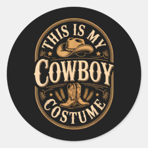 Dit is Cowboy Kostuum Vintage Badge Western Laarze Ronde Sticker