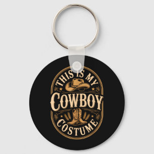Dit Is Cowboy Kostuum Vintage Badge Western Laarze Sleutelhanger