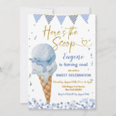 Dit is de 1e verjaardag van de Scoop Blue Ice Crea Kaart (Voorkant)