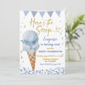 Dit is de 1e verjaardag van de Scoop Blue Ice Crea Kaart (Staand voorkant)