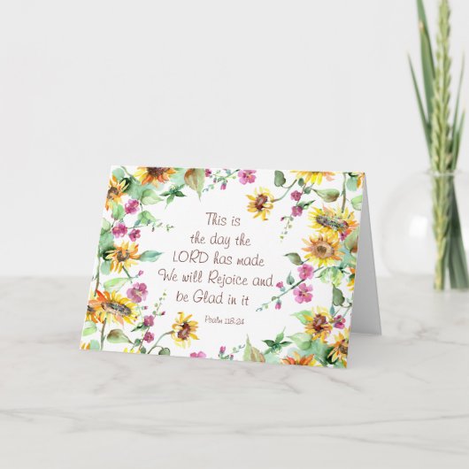 Dit is de Dag die de Heer Psalm 118:24 heeft gemaa Kaart (Voorkant)