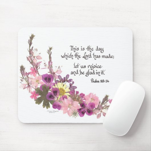 Dit is de dag, psalm 118:24 muismat (Met muis)