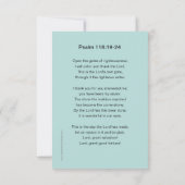 Dit is de Dag, Psalm 118 gebedskaart (Achterkant)