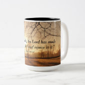 "Dit is de Dag van de Heer" KoffieMok Tweekleurige Koffiemok (Voorkant rechts)