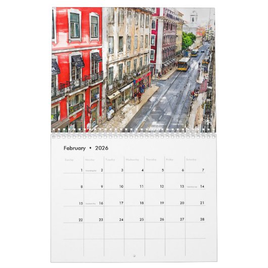 Dit is de kalender van Lissabon Portugal (Feb 2026)