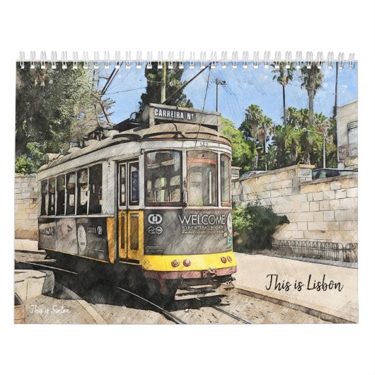 Dit is de kalender van Lissabon Portugal (Hoes)