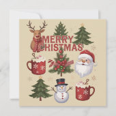 Dit is de kerstboom Santa Latte Xmas Feestdagenkaart (Voorkant)