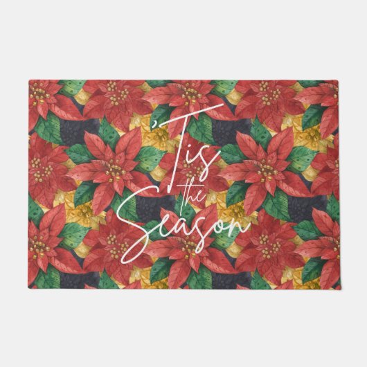Dit is de kerstfeestdag van de Season Poinsettia Deurmat (Voorkant)
