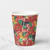 Dit is de kerstfeestdag van de Season Poinsettia Papieren Bekers (Voorkant)