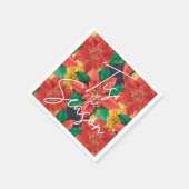 Dit is de kerstfeestdag van de Season Poinsettia Servet (Hoek)