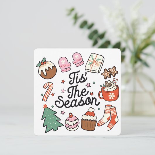 Dit is de kerstfeestkaart van de Seizoensrede Feestdagenkaart (Staand voorkant)