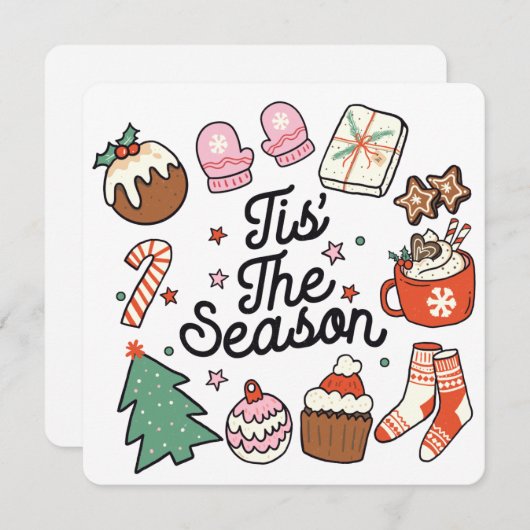 Dit is de kerstfeestkaart van de Seizoensrede Feestdagenkaart (Voorkant / Achterkant)