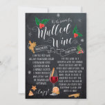 Dit is de kerstfeestkaart voor wijn met de Seizoen Feestdagenkaart<br><div class="desc">Een prachtig typografische ontwerp met grillige, heilige en mistletoe accenten op een achtergrond van een krijtbordstijl en een mulled Wine recept om op te starten! Gemakkelijk om de tekstgebieden op de rug uit te geven om uw kaart te personaliseren! Andere in dit ontwerp te koop aangeboden artikelen, zoals labels, briefkaarten...</div>