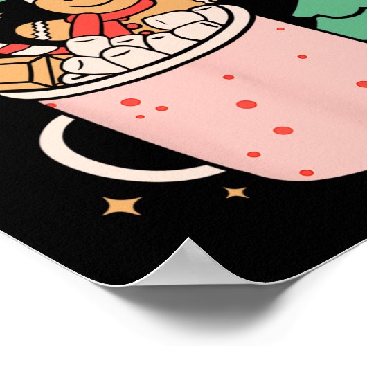 Dit is de kerstkerst van de warme cacaobrid Coo Poster (Hoek)