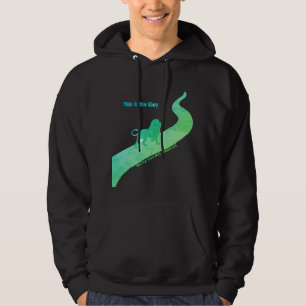 Dit is de manier met een leeuw - groen en blauw hoodie
