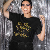 Dit is de reden om goudkleurige faux-tekst te spar t-shirt