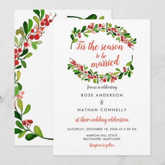 Dit is de reden om te trouwen | Kerstbruiloft Kaart (Voorkant / Achterkant)