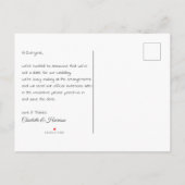 Dit is de reden voor het huwelijk. aankondigingskaart (Achterkant)