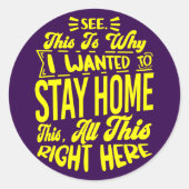Dit is de reden waarom ik sarcastisch thuis wilde ronde sticker (Voorkant)