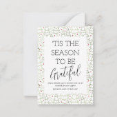 'Dit is de reden waarom we dankbaar zijn voor zake Notitiekaartje (Voorkant)