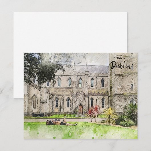 Dit is de Saint Patricks kathedraal Dublin-Ierland Briefkaart (Voorkant / Achterkant)