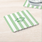 Dit is de SeaSon Custom Beach Christmas Green Stri Kartonnen Onderzetters (Gebogen)