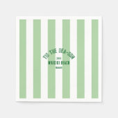 Dit is de SeaSon Custom Beach Christmas Green Stri Servet (Voorkant)