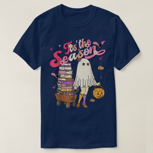Dit is de Season Pumpkin Boo 60s 70s Hippie Halowe T-shirt (Design voorkant)