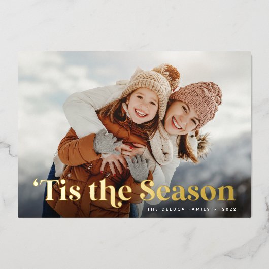 Dit is de Seizoen Enkelvoudige Foto Gold Folie Feestdagenkaart (Voorkant)