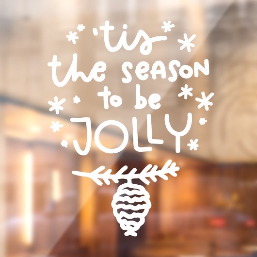 Dit is de Seizoen om het Jolly Kerstvensterdecal t Raamsticker (Vel 2)