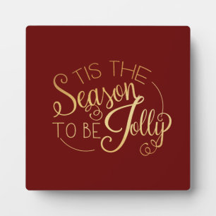 "Dit is de Seizoen" Rode Gold Script Elegant Fotoplaat
