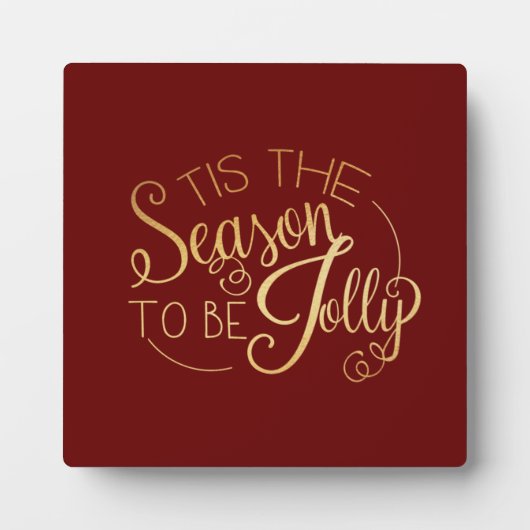 "Dit is de Seizoen" Rode Gold Script Elegant Fotoplaat (Voorkant)