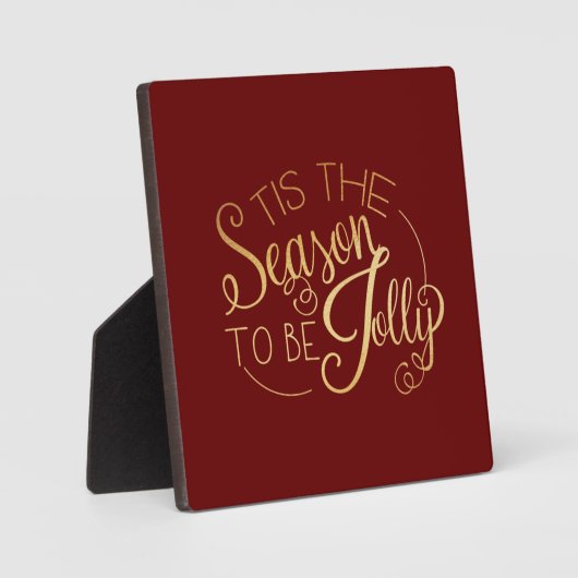 "Dit is de Seizoen" Rode Gold Script Elegant Fotoplaat (Voorkant)