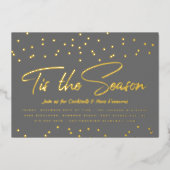 Dit is de Seizoenfeestdag Gold Confetti Folie Uitnodiging (Voorkant)