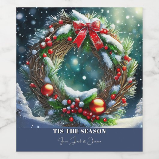 Dit is de seizoenkrans wijn etiket (Enkel label)