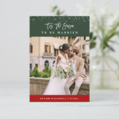 Dit is de seizoensgebonden huwelijksaankondiging bedankkaart (Staand voorkant)