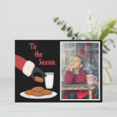 "Dit is de Seizoenskerstman en de Koekjes Foto Ker Feestdagenkaart (Staand voorkant)