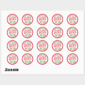 Dit is de seizoensroodkerstkronkelaars ronde sticker (Vel)