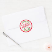 Dit is de seizoensroodkerstkronkelaars ronde sticker (Envelop)