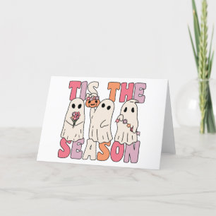 Dit is de seizoensroovy-gastheer met bloemen H Feestdagen Kaart