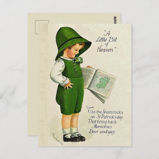 Dit is de  Shamrocks St. Patrick's Day Briefkaart (Voorkant / Achterkant)