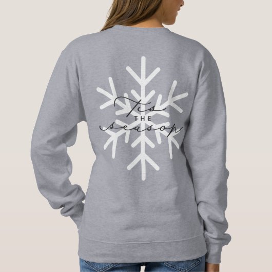 Dit is de Snowflake Calligraphy Holiday Trui (Achterkant)
