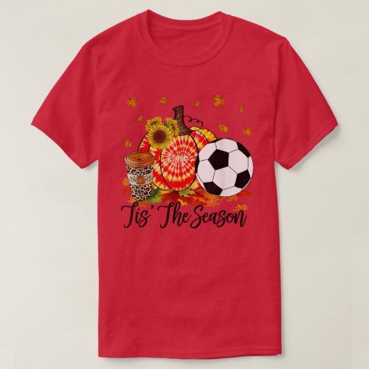 Dit is de Soccer Sinaasappel Tie Dye Pumpkin Herfs T-shirt (Design voorkant)