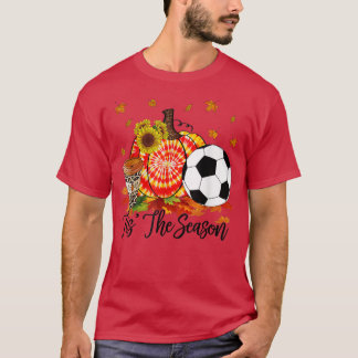 Dit is de Soccer Sinaasappel Tie Dye Pumpkin Herfs T-shirt