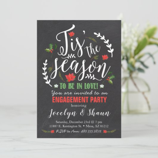 Dit is de uitnodiging van de Seizoenpartij (Staand voorkant)