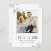 Dit is de Us Holiday-fotokaart Silver Feestdagenkaart (Voorkant / Achterkant)