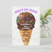 Dit is de verjaardag van Scoop Ice Cream Girl Kaart (Staand voorkant)